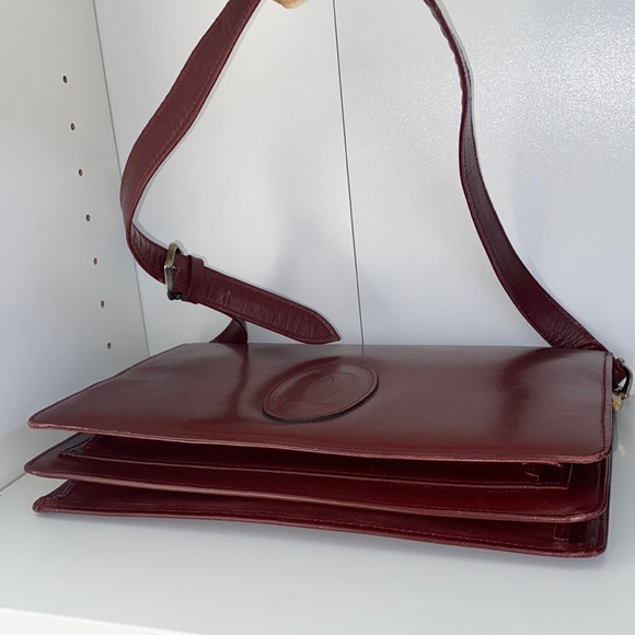 Authentic Cartier MustLine Bordeaux Leather Shoulder Bag - Picture 7 of 17